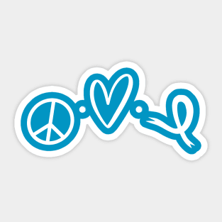 Peace Love Ribbon (w) Sticker